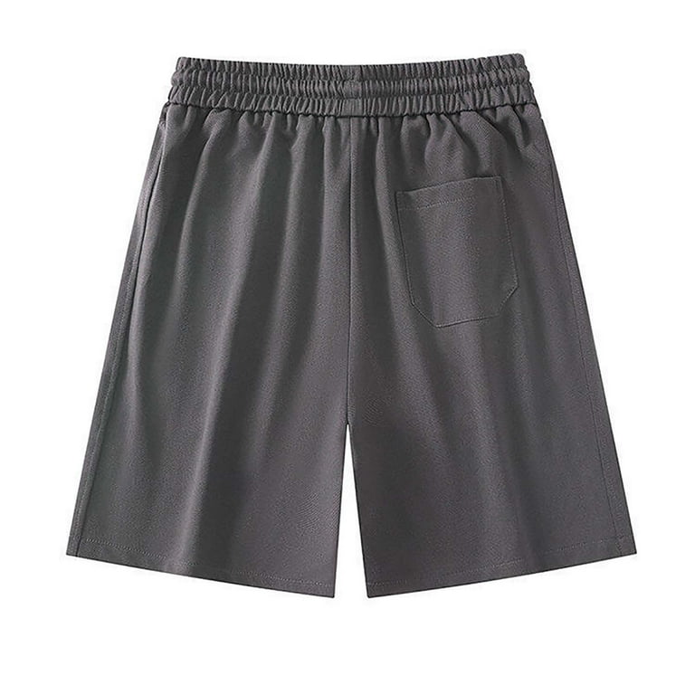 Busydd Mens Gym Shorts Plus Size Shorts M-5XL Casual Solid Color