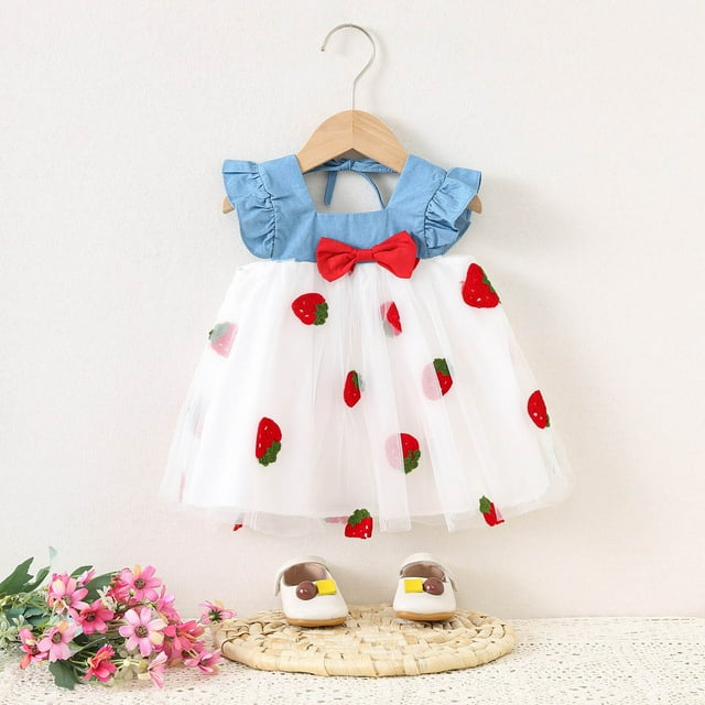 Robes pour Tout-Petites Fille Robe Fleurie pour Filles Robe d'Anniversaire pour Filles Robe d'Été pour Filles Robe de Princesse Robes pour Tout-Petites 2-3 Ans