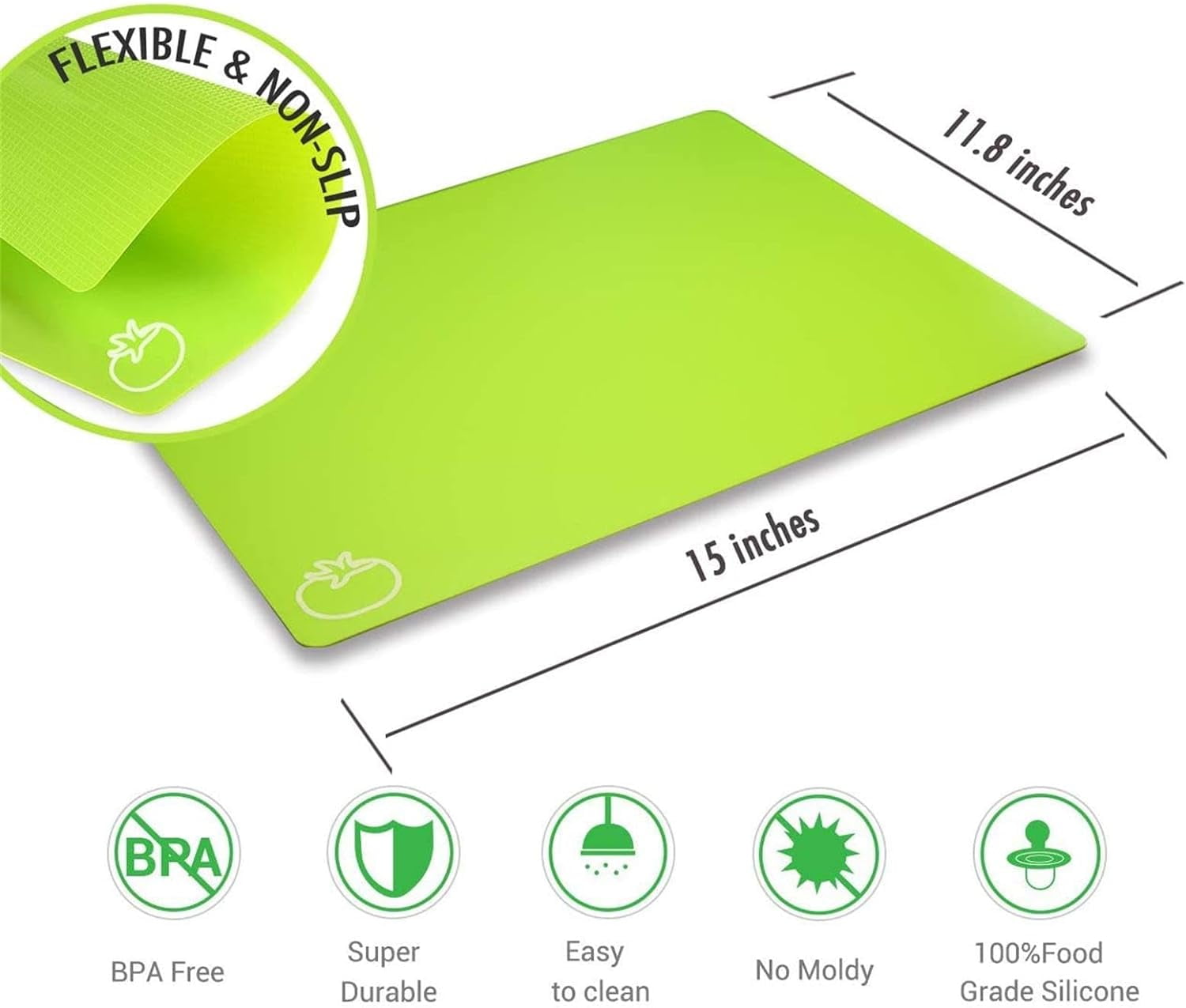 MKEUDQ-Plastic Cutting Boards for kitchen, Flexible Cutting Mats for Cooking, 100% Non-Slip Cutting Board for Meat and Vegatables, BPA-Free and Dishwasher Safe