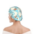 thumbnail image 6 of Yiaed White Geese and Flower Print Reusable Shower Cap & Bath Cap & Lined, Oversized Waterproof Shower Caps Designed for all Hair Lengths, 6 of 7