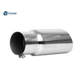 thumbnail image 2 of Fedar Inlet 5 Outlet 6 inch Rolled End Angle Cut Truck Exhaust Tip Tail Pipe Tailpipe, 2 of 6