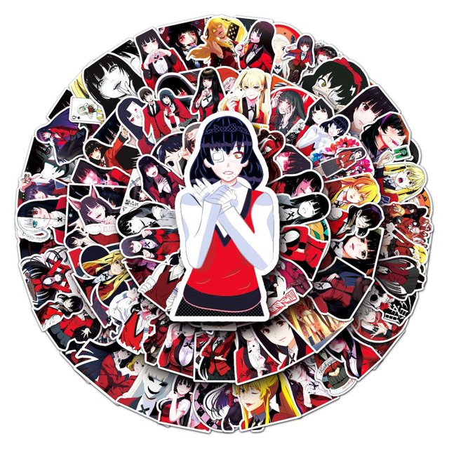 Pegatinas Kakeguruis Anime de PVC, 100 unidades, impermeables y resistentes al sol