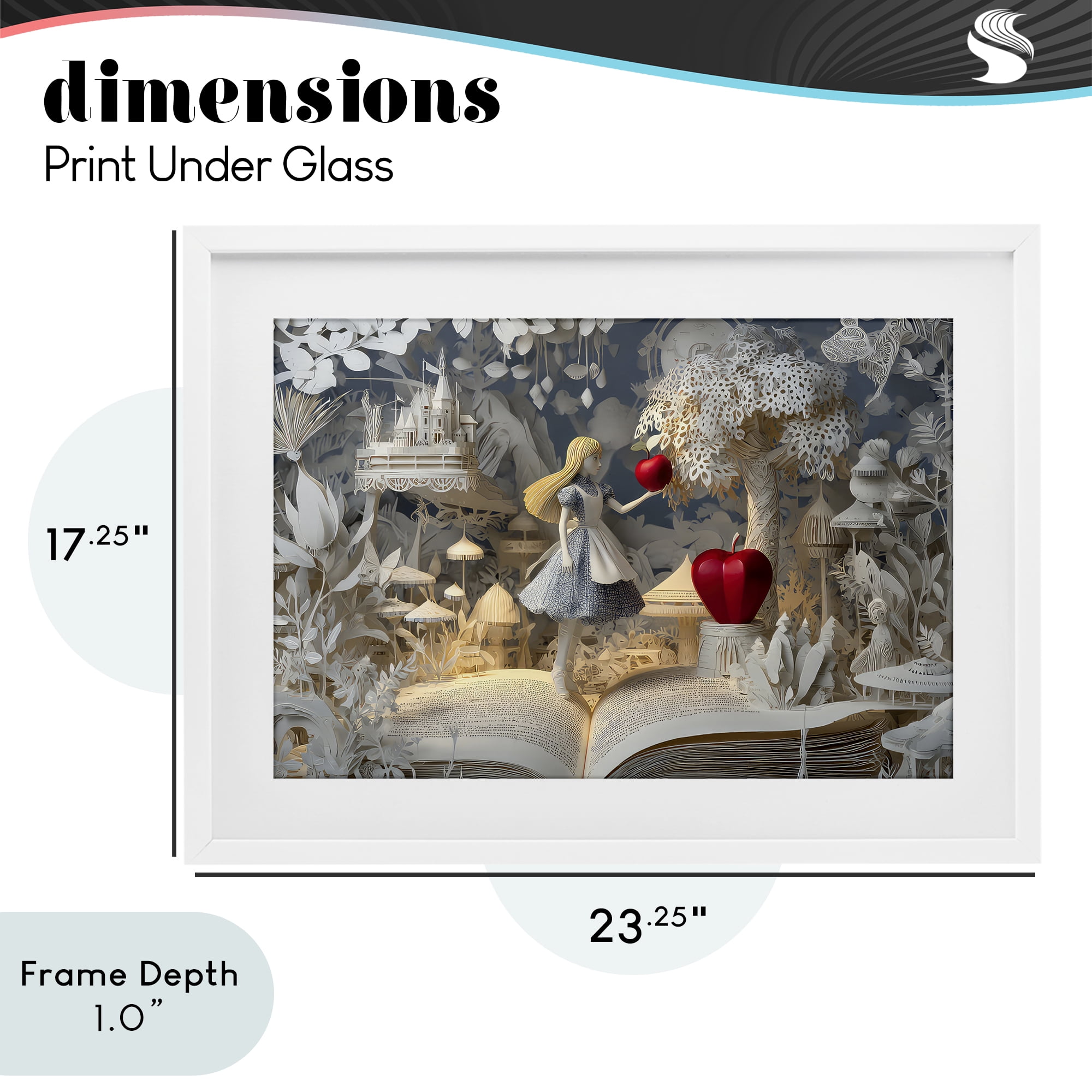 Stupell Industries Fairytale Scene Papercraft White Framed Print Under Glass, design by The Wands Want