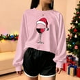 thumbnail image 5 of Cadancy Funny Christmas Shirts for Women Cropped Xmas Wine Glass Long Sleeve Trendy Tops Crew Neck Winter Party Pullover Sweatshirts Holiday Outfits 2025, 5 of 5