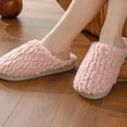 thumbnail image 2 of Xfvqtps Womens Furry Slippers Soft Fleece Solid Color Memory Foam Thick Bottom Soft Sole Comfortable Non-Slip Warm Winter Home Slippers Pink, 2 of 6