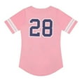 thumbnail image 2 of Disney Women's Minnie & Mickey Mouse Baseball Jersey, Printed Baseball Shirt Light Pink – M, 2 of 5