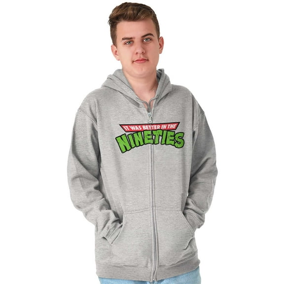 Better In The Nineties 90s Throwback Zip Up Hoodie Men's Women's Brisco Brands S