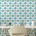 thumbnail image 2 of Ambesonne Eyes Peel & Stick Wallpaper for Home, Abstract Looks Geometric Art, 13"x72", Jade Green Sky Blue Ivory, 2 of 5
