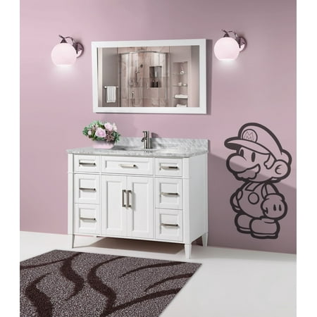 Vanity Art 60 in. W Double Sink Modern Bathroom Vanity with Carrara ...