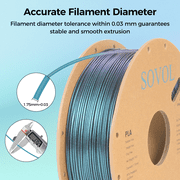 Sovol Silk PLA Filament with Blue Glitter 1kg 1.75mm, Color Changeable 3D Printer Filament 2.2lbs, Chameleon Shiny PLA Material +/-0.03mm, Shimmering 3D Printing Filament, Galaxy Blue