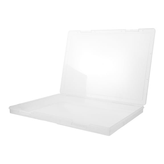 Toyvian Clear Plastic File Box with Lid for Document and Magazine Storage