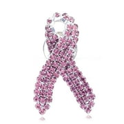 Breast Cancer Awareness Support Month Survival Accessory Pink Ribbon Brooch Pin