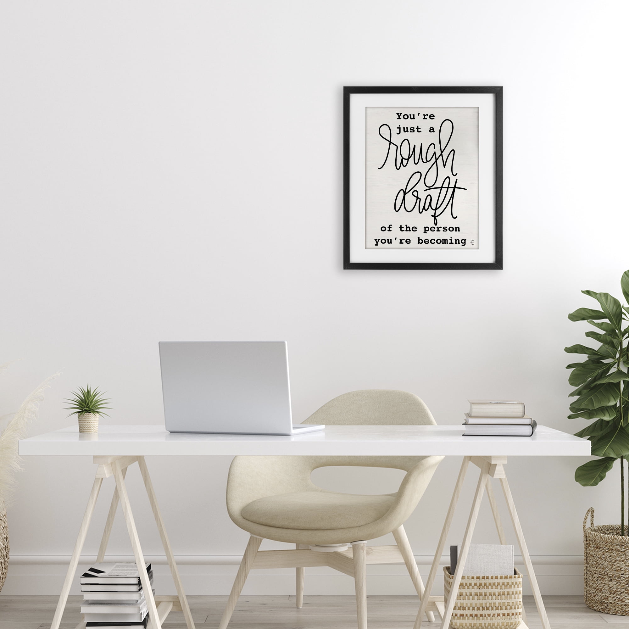 Stupell Industries Rough Draft Of Person Black Framed Print Under Glass, design by Fearfully Made Creations