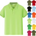 thumbnail image 2 of Boys Polo Shirt Kids Short Sleeve Button Collared Uniform Shirts Youth Girls Uniforms Back to School Clothes,Fluorescent Green,7-8 Years, 2 of 9