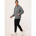 thumbnail image 4 of Sudadera con capucha para hombre, con cremallera completa, manga larga, ligera, sólida, deportiva, con capucha gris M Unique Bargains Sudadera, 4 of 6