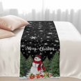 thumbnail image 3 of Bed Runner Scarf for King Size Bed, Black Christmas Beds Scarf Throws for Foot of Bedding, Snowman Xmas Tree Snowflake Winter Gifts Decorative Beds Runners for Bedroom Guestroom, 94"x20", 3 of 8