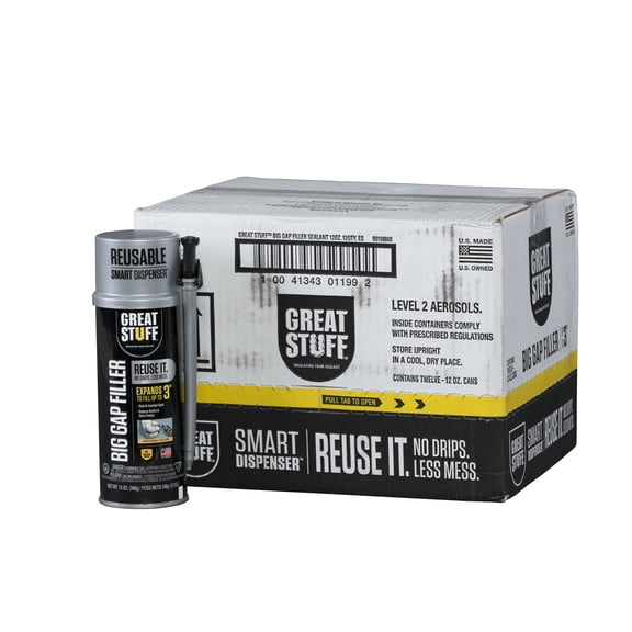 GREAT STUFF SMART DISPENSER, Expanding Foam, Big Gap Filler 12oz Case of 12