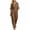 #03 Brown 【Mix, Match & Rotate: Stock Up on Daily Colors】, variant on Women's Cotton Linen Wide Leg Long Pants Jumpsuit, Mid Waisted Elastic Drawstring Comfort Fit, Solid Color Zipper Five-Button Sleeve, Casual Business Summer Beach Office Yoga,