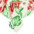 thumbnail image 2 of BSDHOME Red Roses Vintage Floral Cotton Linen Tablecloth 60x120 inches Tablecover Desk Table Cloth For Dining Room, Tea Table, Picnics, Parties, 2 of 4