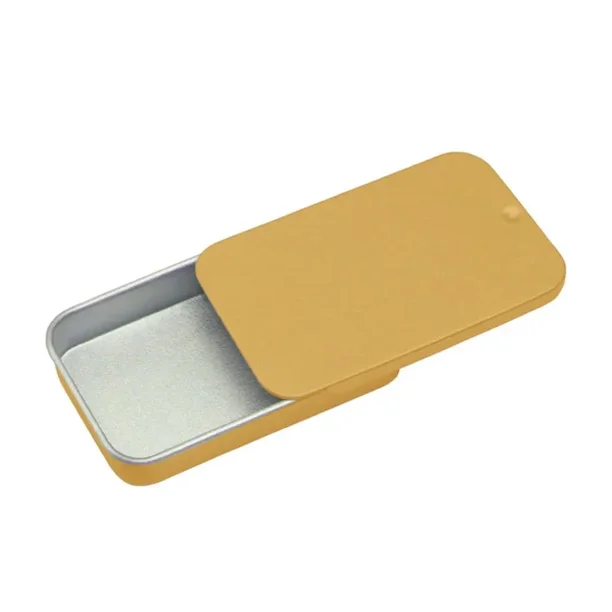 Mini caja de hojalata vacía Rectangular de Metal, cajas de dulces de empuje de hojalata, contenedores con bisagras, organizador pequeño, caja de almacenamiento, 1 pieza