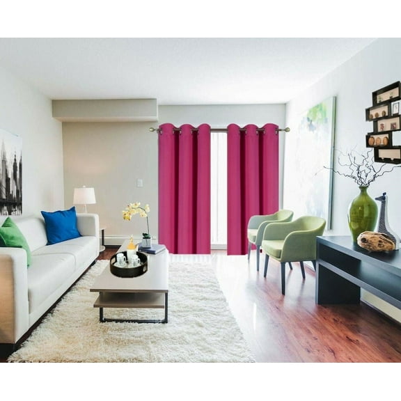 Blackout Window Curtain 84 " inch Long 1 Panel K68 Dark Pink Color Thermal Top Grommets for Bedroom Closet Divider Room Home Décor