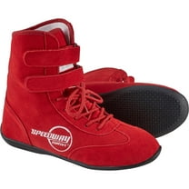 Red Hightop Racing Shoes, 10, SFI 3.3/5, Flexible Leather