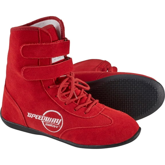 Red Hightop Racing Shoes, 12.5, SFI 3.3/5, Flexible Leather