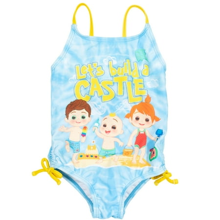 CoComelon JJ Tomtom Yoyo Infant Baby Girls One Piece Bathing Suit Infant to Toddler