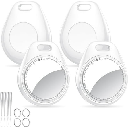 [iOS Only] Air Tracker Tags 4 Pack White, [Apple MFi Certified] Bluetooth...