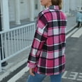 thumbnail image 4 of Long Sleeve Plaid Shacket Jackets for Women 2023 Fashion Lapel Collar Button Down Shirts Coats Fall Winter Shackets, 4 of 6