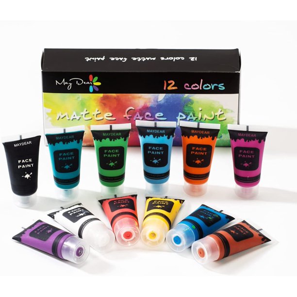 Maydear Face Paint and Body Paint Set, Liquid Body Paint Safe and NonToxic Body Paint for Kids