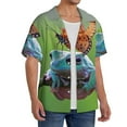 thumbnail image 2 of Honeii Butterfly Landing On Head Dumpy Frog for Men's Short-Sleeved Button-Up Collared Shirt Featuring A Pocket, Perfect for Beach Vacations, And Travel Adventures-Small, 2 of 5