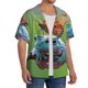 thumbnail image 2 of Fotbe Butterfly Landing On Head Dumpy Frog Camisa Estampada de Manga Corta para Hombre, Casual de Verano, Estilo Playero, Sin Arrugas-4X-Large, 2 of 5