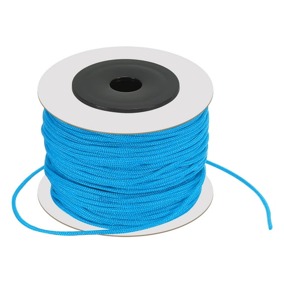 Uxcell 1.5 mm x 44 Yard Nylon Satin Cord 1.5 mm Beading String Braided Rope, Lake Blue