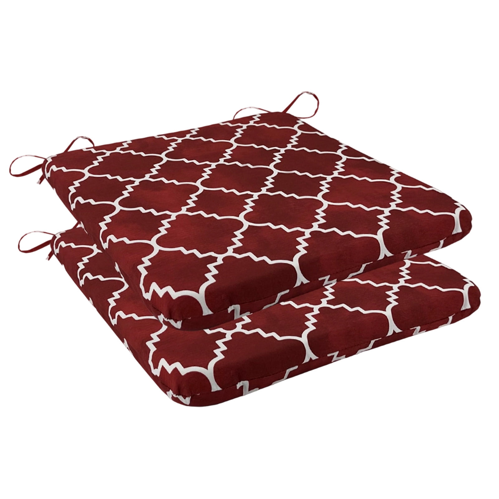 Outdoor Chair Cushions Set of 2, Water Resistant Patio Seat Cushions with Ties 20x18.5x1.6 Inch, Fade Resistant Slipcovers for Garden Patio Furniture Wicker Chairs Bench