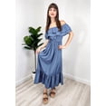 thumbnail image 2 of Women's Boho Peasant Dress Off Shoulder Short Sleeve Ruffle Maxi Dresses, 2 of 5