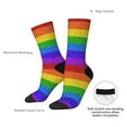 thumbnail image 4 of Daiia Colorful Glitter Rainbow Print Crew Socks – Soft Breathable Long Socks for Men & Women, Moisture-Wicking & Comfortable Daily Wear Socks, One-Size Fits Most (US 5-11), 4 of 6