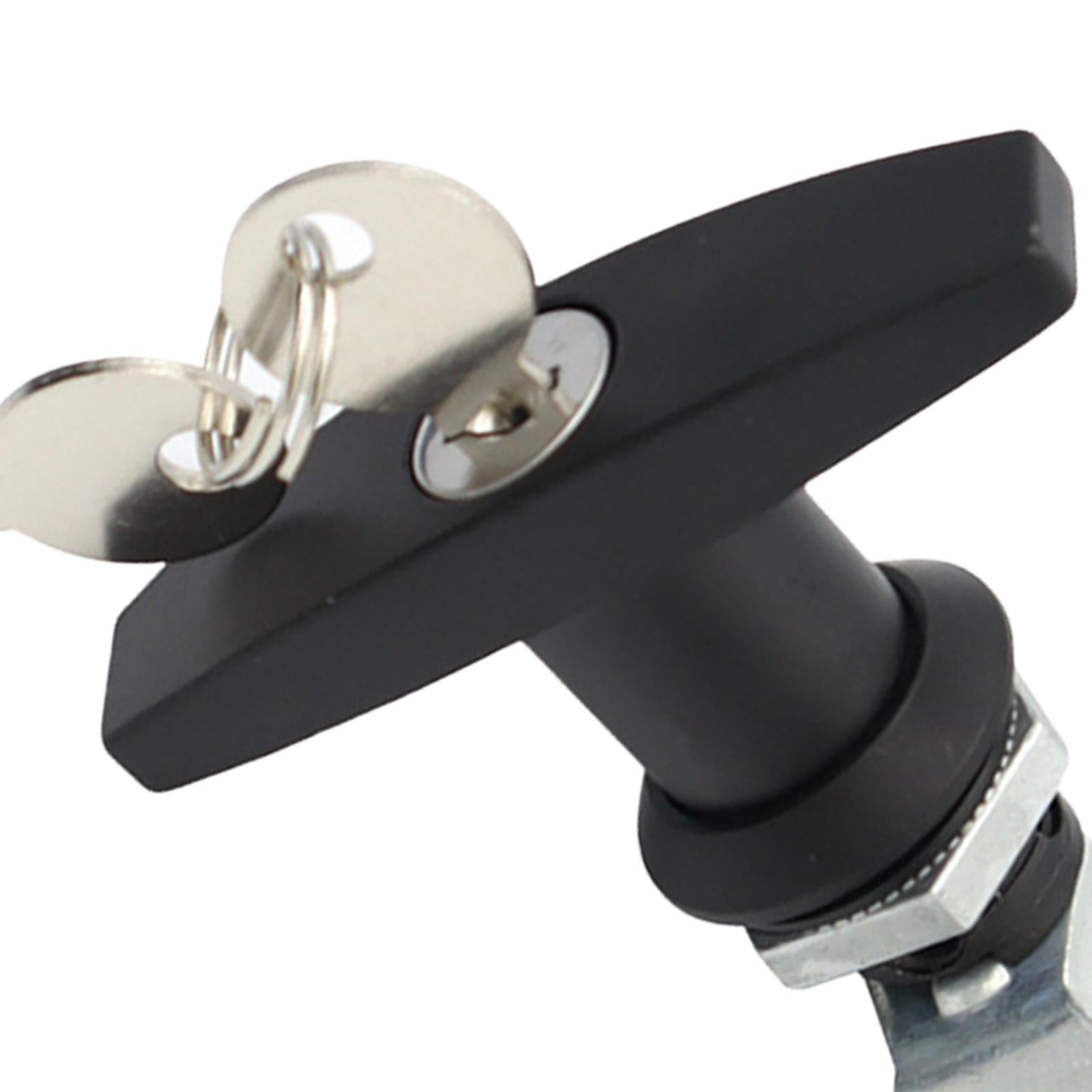 Handles Lock With Keys Garage Door Distribution Cabinet Trailer RV T Handle Keyed Lock Industrial Cabinet Hardware - 1Pc Black