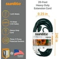 thumbnail image 2 of SUNLITE EX20-16/3 Heavy Duty Green 20 foot Extension Cord, 2 of 6
