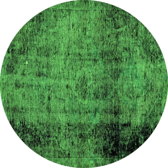 Ahgly Company Indoor Round Abstract Green Modern Area Rugs, 6' Round
