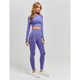 thumbnail image 4 of Mujeres Seamless Yoga Fitness Deportes Trajes Camisas De Manga Larga Running Legging Likrtyny Mujer, 4 of 4