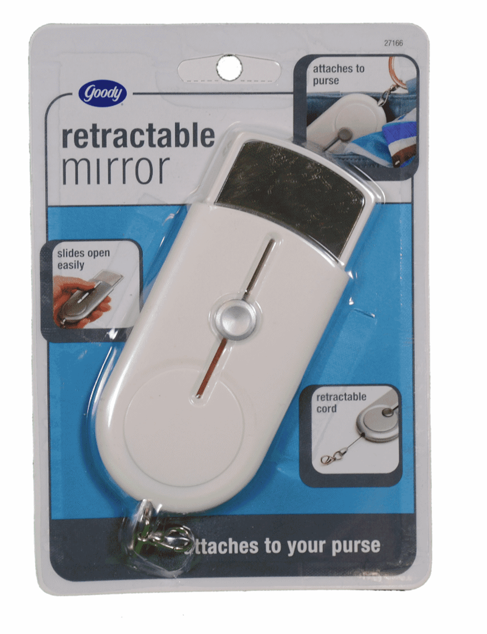 Goody Compact Retractable Mirror Attach to Purse 27166