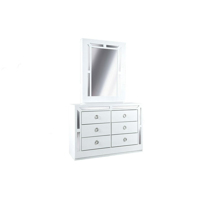Tocador Emilia Blanco y Plata - Kessa Muebles