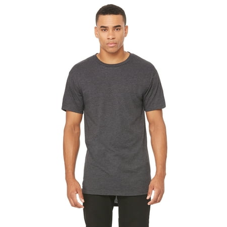 Bella + Canvas Men s Long Body Urban T-Shirt - 3006 Bella + Canvas Men s Long Body Urban T-Shirt - 3006  Bella + Canvas  3006  DARK GRY HEATHER  M  T-Shirts  Mens Tall T Shirts Wholesale  4.2 oz.  100% combed and ring-spun cotton; 30 singles ; Dark Grey Heather is 52% combed and ring-spun cotton  48% polyester; Retail fit ; Long body; Rounded bottom hem ; Drop tail ; Side-seamed