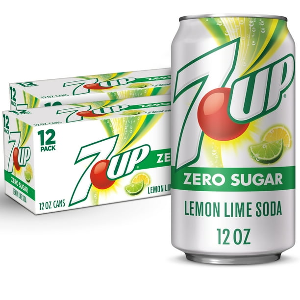2 pack 7up zero sugar lemon lime soda 12 fl oz cans 12 pack walmart com