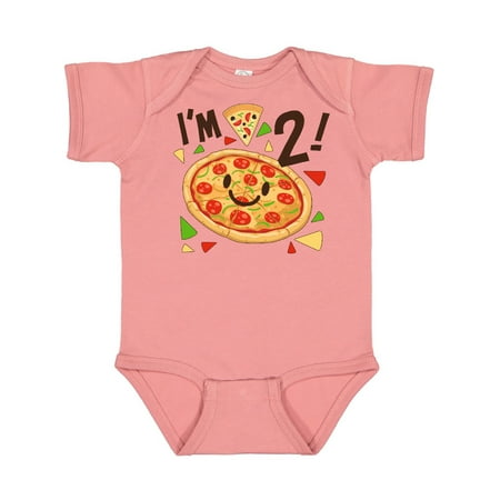 

Inktastic Im Two! pizza birthday party Gift Baby Boy or Baby Girl Bodysuit