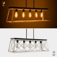 thumbnail image 4 of UHG 5-Light Farmhouse Chandelier for Kitchen Island, Rustic Rectangular Flush Mount Ceiling Light Fixture for Living&Dining Room, Height Adjustable Metal Pendant Lighting for Bedroom Hallway, 4 of 6