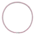 thumbnail image 1 of Collar De Perro De Cadena Rosa Con Diamantes Cubanos, 1 of 1
