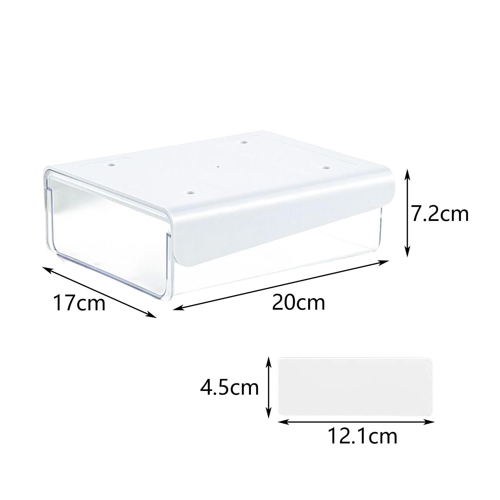 Self Adhesive Desk Drawer Office Accessories Stationery Pencil Tray Desktop Organizer for Living Room Bedroom Pantry Closet Study Room White Small