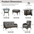 thumbnail image 2 of OPOHORO 7 - Pieces Patio Furniture Set with 43" Rectangular Fire Pit Table, Outdoor Conversation Sets with Lounge Chairs, Glass Side Table and Ottomans, for Garden Lawn Balcony, Gray Cushion, 2 of 22